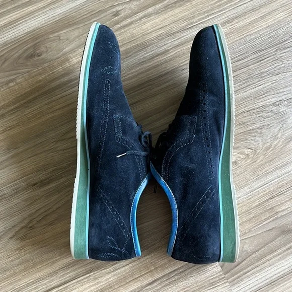 Cesare Paciotti Blue Suede Wing Tip Laced Up 8.5 Cesare Paciotti Blue Suede Wing Tip Laced Up 8.5 main image 4